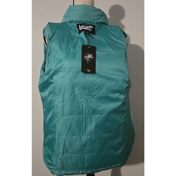 LANDS' END Womens M 10-12 600 Fill PREMIUM DOWN PUFFER VEST Light Teal NWT - Picture 6 of 8